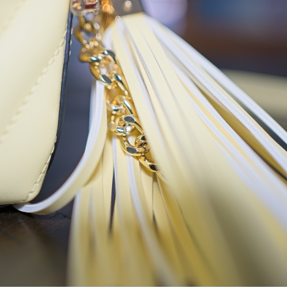 Aldo Light Yellow Crossbody Bag with Tassel - Picture 4 of 7
